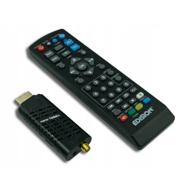 Outlet Odbiornik DVB-T/T2/C Edision Nano T265+ HEVC HDMI Full HD 1080p