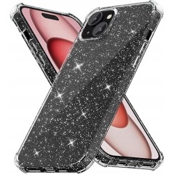 Outlet Etui na telefon iPhone 15 z przezroczystym brokatem błyszczące OPIS