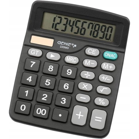 Genie 220MD 10-cyfrowy kalkulator biurowy Dual-Power kompaktowa konstrukcja