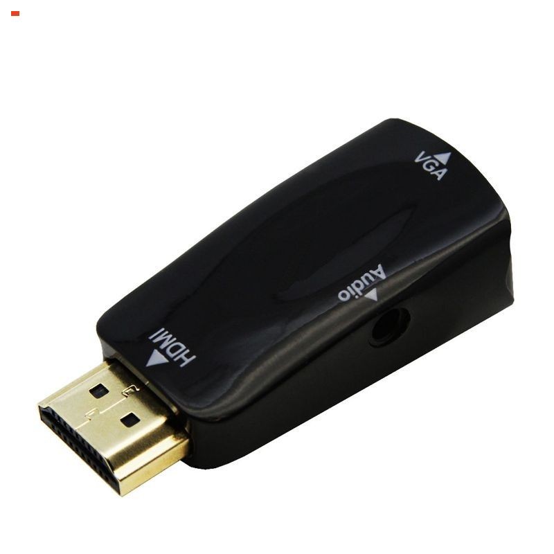 Outlet Adapter Konwerter z HDMI do VGA + AUDIO jakck 3,5mm czarny OPIS