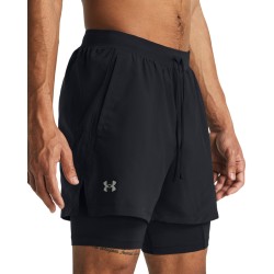 Spodenki męskie sportowe do biegania Under Armour z bielizną r. L czarny