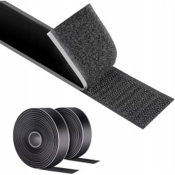 AiQInu Taśma na rzep 8 m x 30 mm samoprzylepna ekstra mocna czarna OPIS