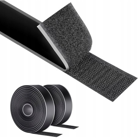 AiQInu Taśma na rzep 8 m x 30 mm samoprzylepna ekstra mocna czarna OPIS