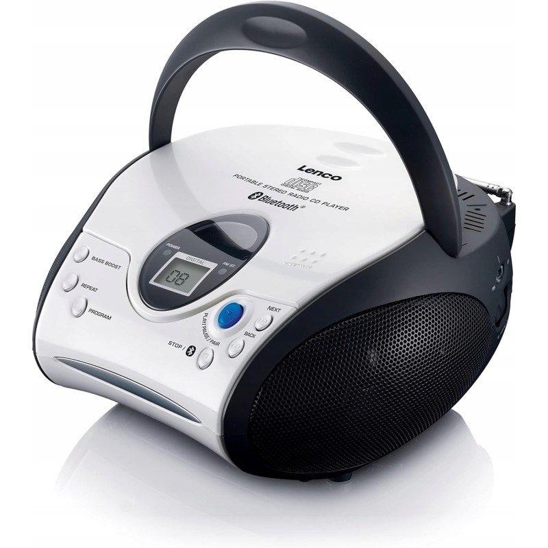 Outlet Radio sieciowo-bateryjne FM Lenco SCD-24BT WHBK białe OPIS