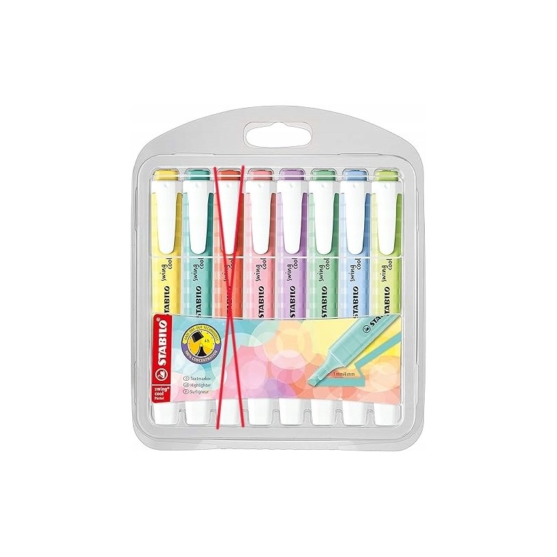 Outlet Zakreślacze Stabilo Swing Cool Pastel 7 kolorów grubość linii 1- 4mm