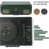 GRAMOFON RETROLIFE 3-BIEGOWY 33/45/78 U/MIN W STYLU WALIZKI BLUETOOTH AUX