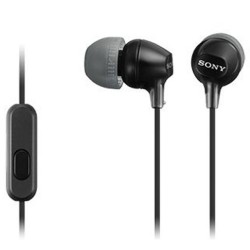 Outlet Słuchawki dokanałowe SONY MDR-EX15AP długość przewodu 1.2 m Czarny