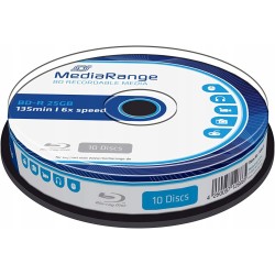 Outlet Płyta Blu-ray MediaRange BD-R poj. 25 GB opak 10szt zapis do 6x