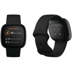 Outlet Smartwatch Fitbit Versa 3 czarny Bluetooth pulsometr krokomierz