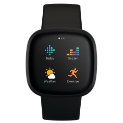 Outlet Smartwatch Fitbit Versa 3 czarny Bluetooth pulsometr krokomierz