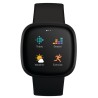 Outlet Smartwatch Fitbit Versa 3 czarny Bluetooth pulsometr krokomierz