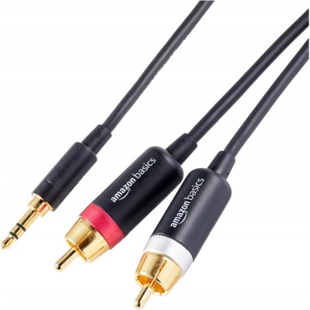 Amazon Basics 3,5 m na 2-męski adapter RCA Kabel audio stereo do głośnika