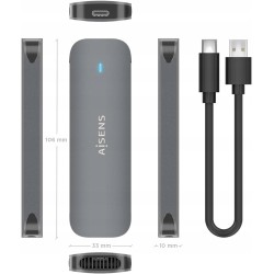 Outlet Obudowa na dysk M.2 Aisens Ultra Data ASM2-006GRY 5 Gbit/s max 2 TB