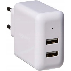 Outlet Amazon Basics dwupunktowy adapter do ładowania USB 2.4A biały