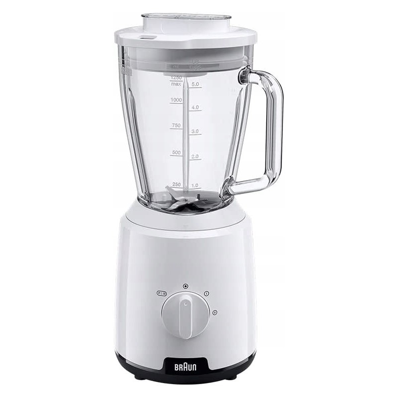 Blender kielichowy szklany Braun 1.5l jb1050wh 600 W biały