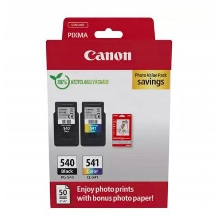 Outlet Zestaw tuszy Canon PG-540+CL-541+papier foto 5225B013 poj. 8 ml