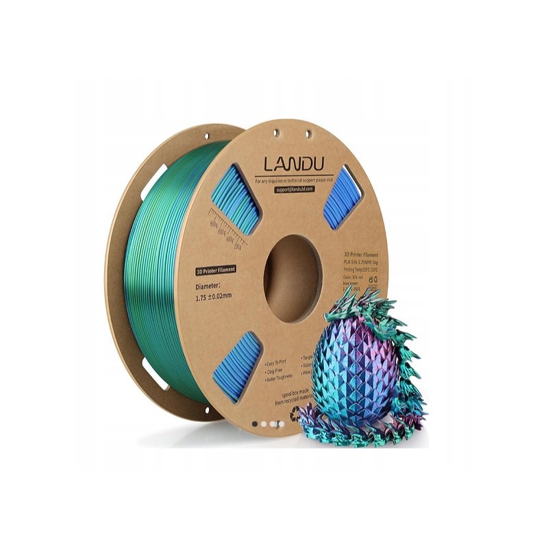 Outlet Filament Landu PLA Silk Tri Color czerwony/niebieski/zielony 1 kg