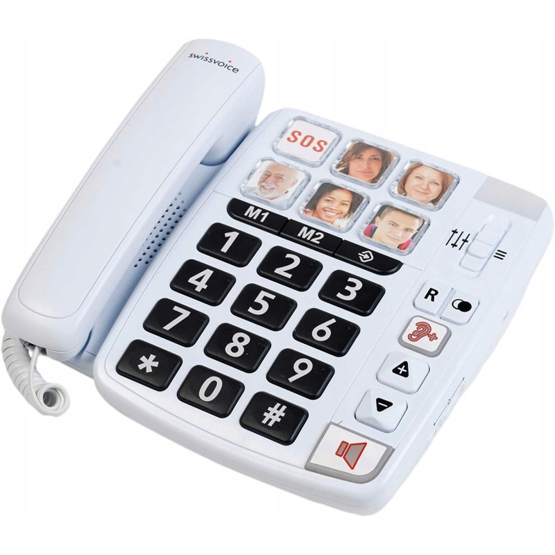Telefon przewodowy Swissvoice ATL1418644 tryb głośnomówiący duże przyciski