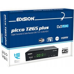 Outlet Dekoder Edision picco T265 plus czarny DVB-T2/C H.265/HEVC do tv