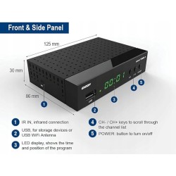 Outlet Dekoder Edision picco T265 plus czarny DVB-T2/C H.265/HEVC do tv