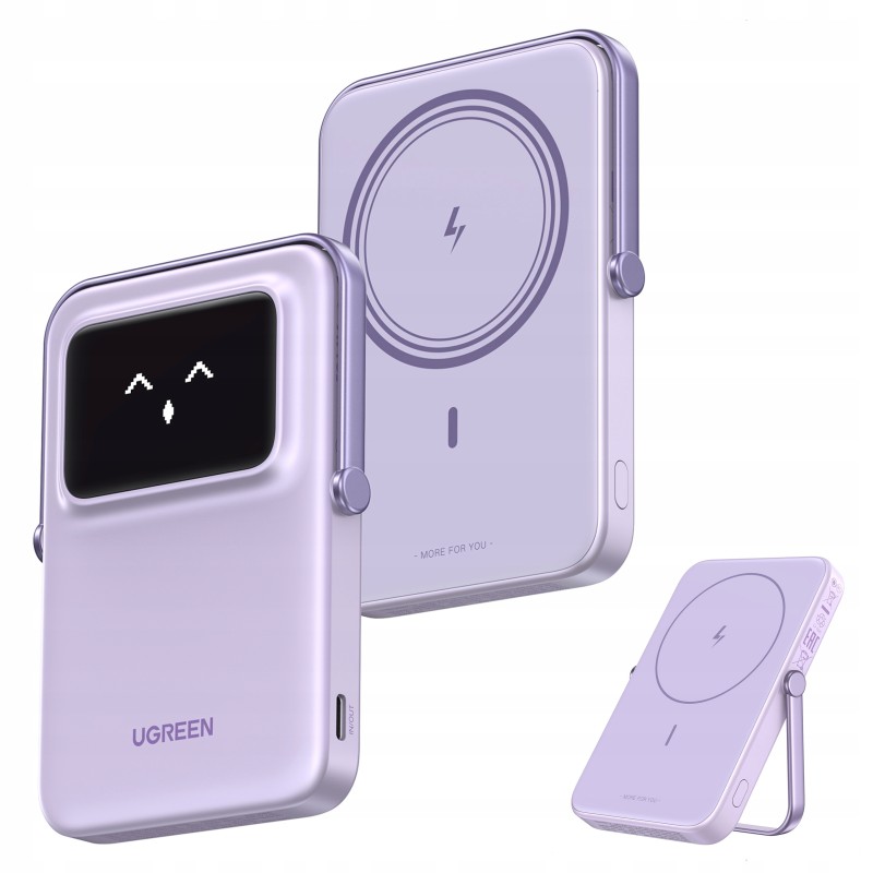 Outlet Powerbank magnetyczny 5000mAh Ugreen Uno PB571 USB-C fioletowy