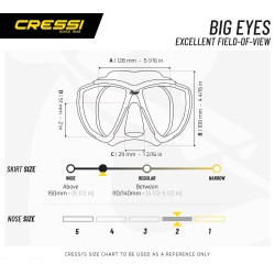 Outlet Maska do nurkowania okulary, z rurką Cressi combo czarny