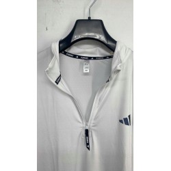 Outlet E4100 ADIDAS BLUZA SPORTOWA BIAŁA Own the Run Half-Zip R.L