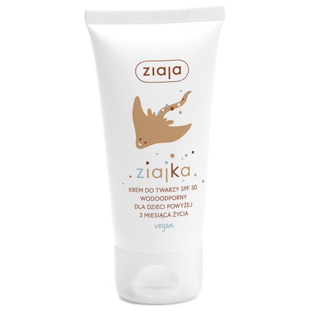Ziajka krem do twarzy dla dzieci Spf30 +3m ochronny wodoodporny wegańśki