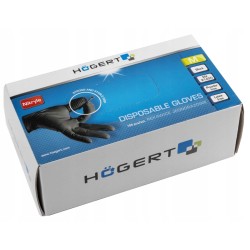 HOGERT HT5K774-L RĘKAWICZKI NITRYLOWE JEDNORAZOWE CZARNE 100 SZTUK R. L