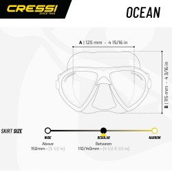 Outlet Zestaw do nurkowania Cressi OCEAN VIP SET czarny Szkło hartowane