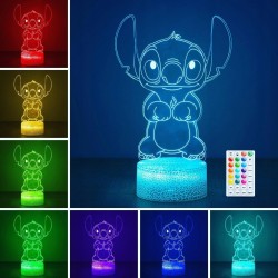 Outlet Hoofun Lampa Stitch 16 Kolorów technologia 3D LED zdalne sterowanie