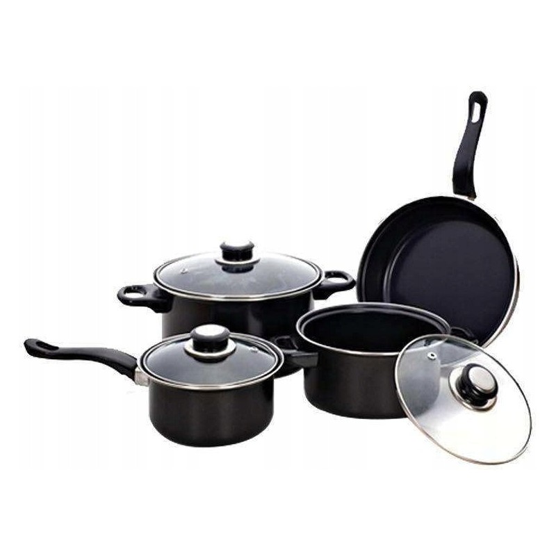 Outlet Zestaw garnków Herzberg szklane 13 el.