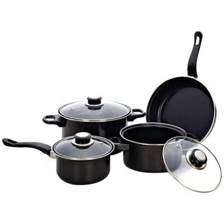 Outlet Zestaw garnków Herzberg szklane 13 el.