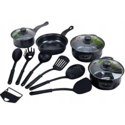 Outlet Zestaw garnków Herzberg szklane 13 el.