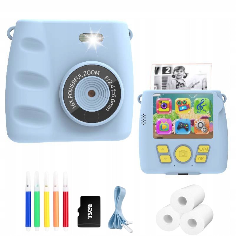Outlet Aparat Bedee instant print camera niebieski