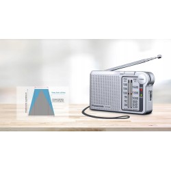 Outlet Radio na baterie pasma AM FM Panasonic RF-P150DEG dioda LED 150 mW