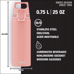 Outlet Stalowa butelka SIGG Shield One 0,75 l różowa