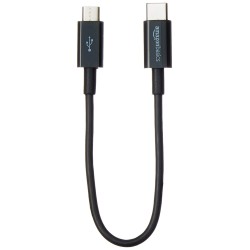 Outlet AmazonBasics L6LUC001-CS-R kabel USB C Micro-USB 0,9 m Czarny