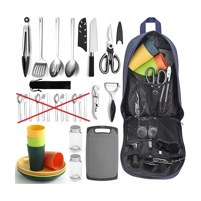 Berglander Niezbędny zestaw akcesoriów kempingowych na piknik i grilla OPIS