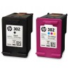 Outlet Oryginalny zestaw 2pack Hp 302 czarny + kolor X4D37AE poj. 7.5 ml