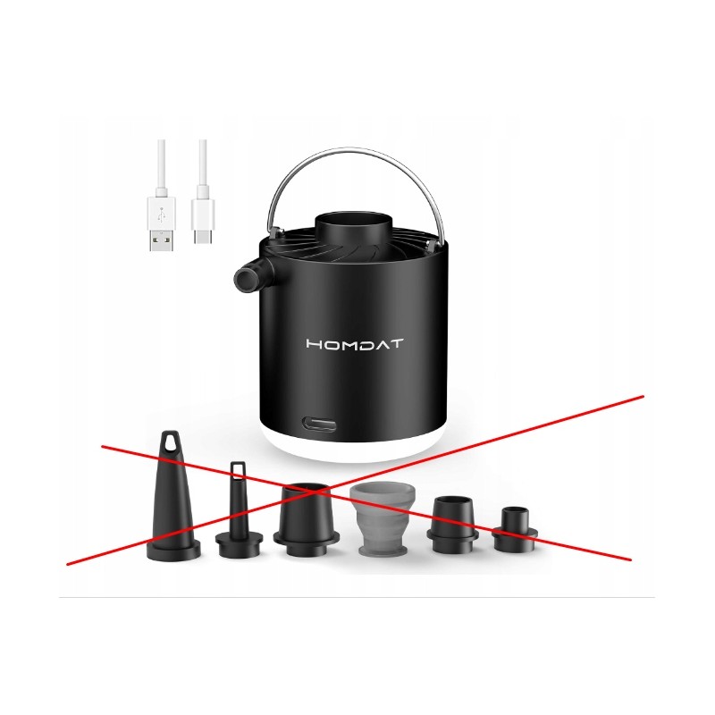 Outlet H9725 Mini przenośna pompka powietrza do materacy lekka USB C OPIS