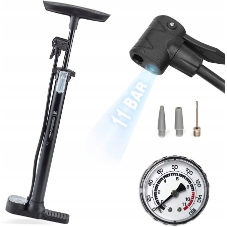 Pompka ręczna Dansi z manometrem czarny