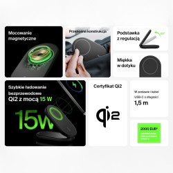 Ładowarka indukcyjna do MagSafe do iPhone, Belkin Foldable, Stand, Qi2 15W