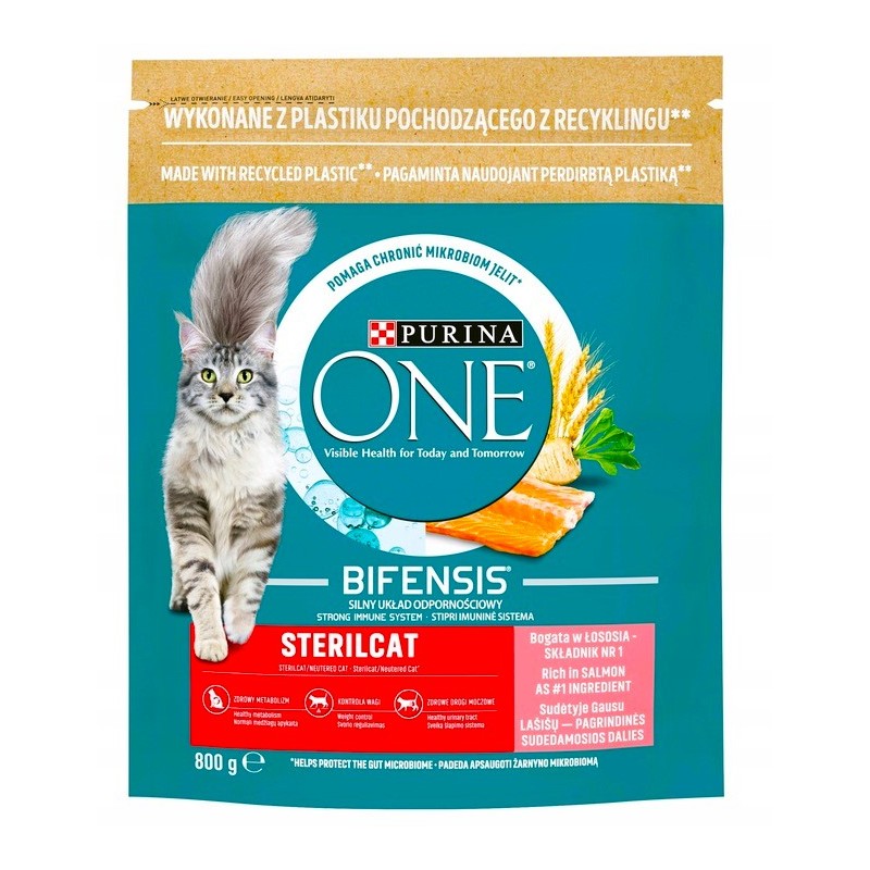 Karma Purina ONE STERILCAT ŁOSOŚ 800g kot sterylizowany z tauryną odżywcza