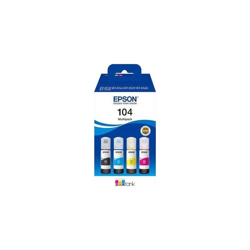 Outlet Tusz Epson 104 C13T00P640 4x65ml cmyk Oryginał ET2710 ET2715 ET2720