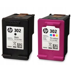Outlet Oryginalny zestaw 2pack Hp 302 czarny + kolor X4D37AE poj. 7.5 ml