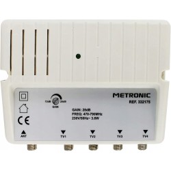 Wzmacniacz wewnętrzny UHF Metronic 332175 14,5 x 11 x 5 cm napięcie 230 V