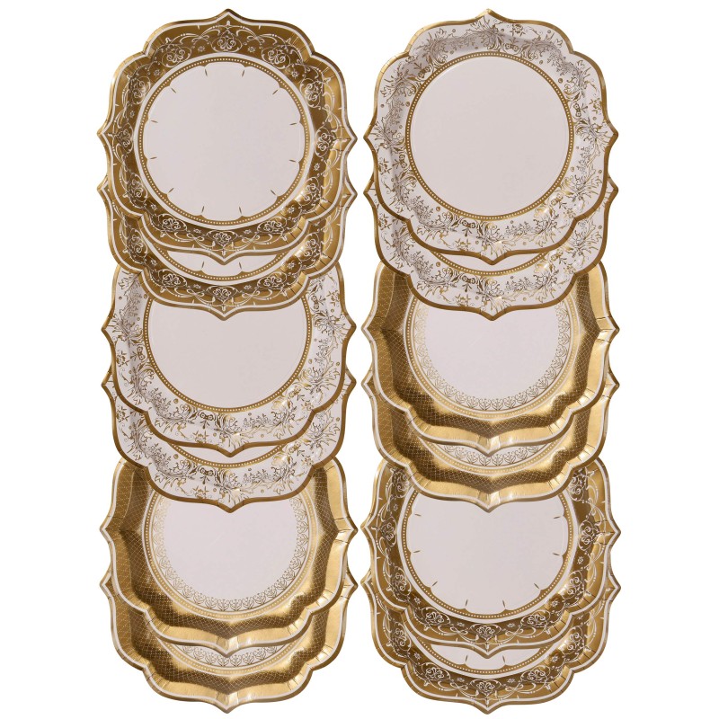 Talking Tables 12SZT średniej wielkości talerze papierowe w stylu vintage