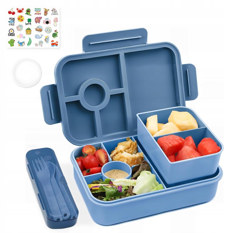 Lunch box pudełko Bugucat śniadaniówka 1300 ml + pojemnik ze sztućcami