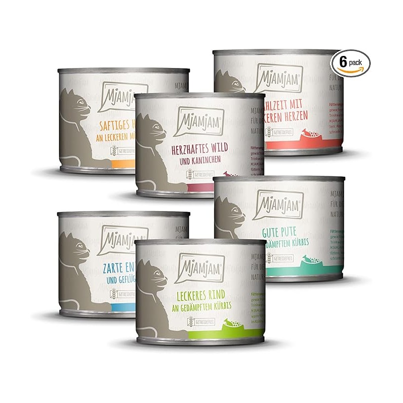 Mokra karma Mjamjam dla kociąt mix smaków 6x200 g kurczak indyk wołowina